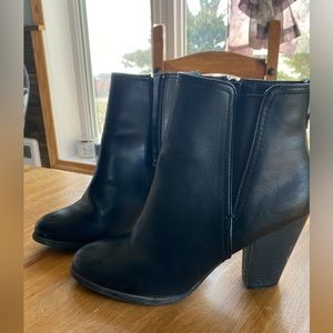 Call It Spring black heeled booties